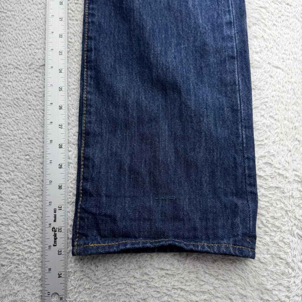 Levis 501 Original Fit Mens Jeans 35x34 Dark Wash Blue Straight Leg Button Fly
